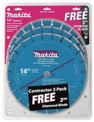 Makita - 14" Diam, 20mm Arbor Hole Diam, Wet & Dry Cut Saw Blade - Diamond-Tipped, Standard Round Arbor - Exact Tooling