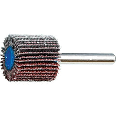 PFERD - 1" Diam x 1" Face Width, Aluminum Oxide Coated Mounted Flap Wheel - 1/4" Shank Mount, 40 Grit, 25,000 Max RPM - Exact Tooling