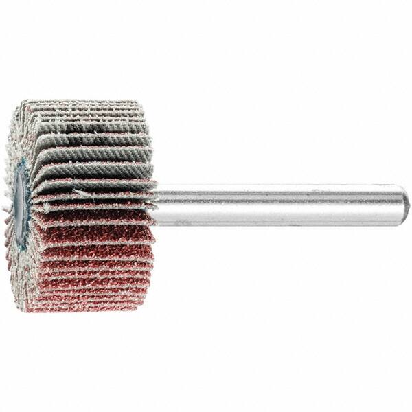 PFERD - 1-3/8" Diam x 5/8" Face Width, Aluminum Oxide Coated Mounted Flap Wheel - 1/4" Shank Mount, 60 Grit, 23,000 Max RPM - Exact Tooling