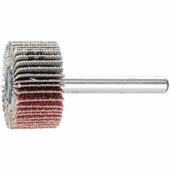 PFERD - 1-3/8" Diam x 5/8" Face Width, Aluminum Oxide Coated Mounted Flap Wheel - 1/4" Shank Mount, 60 Grit, 23,000 Max RPM - Exact Tooling