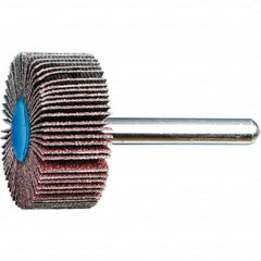 PFERD - 1-3/8" Diam x 5/8" Face Width, Aluminum Oxide Coated Mounted Flap Wheel - 1/4" Shank Mount, 80 Grit, 23,000 Max RPM - Exact Tooling