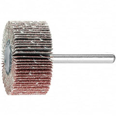 PFERD - 1-1/2" Diam x 1" Face Width, Aluminum Oxide Coated Mounted Flap Wheel - 1/4" Shank Mount, 80 Grit, 23,000 Max RPM - Exact Tooling