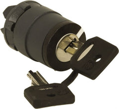 Schneider Electric - 22mm Mount Hole, 2 Position, Key Operated, Selector Switch Only - Black, Momentary (MO), Nonilluminated, Shock, Vibration and Water Resistant - Exact Tooling