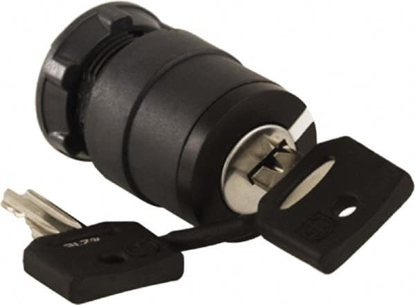 Schneider Electric - 22mm Mount Hole, 2 Position, Key Operated, Selector Switch Only - Black, Maintained (MA), Nonilluminated, Shock, Vibration and Water Resistant - Exact Tooling