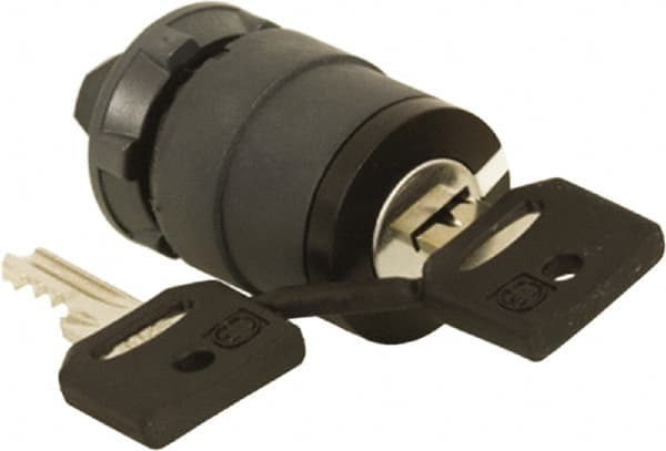 Schneider Electric - 22mm Mount Hole, 3 Position, Key Operated, Selector Switch Only - Black, Maintained (MA), Nonilluminated, Shock, Vibration and Water Resistant - Exact Tooling