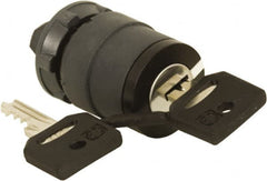 Schneider Electric - 22mm Mount Hole, 3 Position, Key Operated, Selector Switch Only - Black, Maintained (MA), Nonilluminated, Shock, Vibration and Water Resistant - Exact Tooling