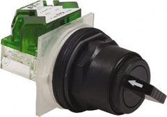 Schneider Electric - 1.18 Inch Mount Hole, 2 Position, Knob and Pushbutton Operated, Selector Switch - Black, Maintained (MA), Anticorrosive, Weatherproof, Dust and Oil Resistant - Exact Tooling
