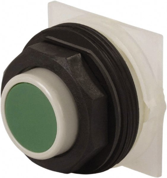 Schneider Electric - 30mm Mount Hole, Extended Straight, Pushbutton Switch Only - Green Pushbutton, Momentary (MO) - Exact Tooling