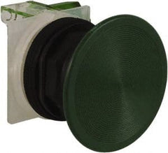 Schneider Electric - 1.22 Inch Mount Hole, Extended Mushroom Head, Pushbutton Switch with Contact Block - Round, Green Pushbutton, Nonilluminated, Momentary (MO), Anticorrosive, Dusttight, Oiltight, Watertight and Shock and Vibration Resistant - Exact Tooling