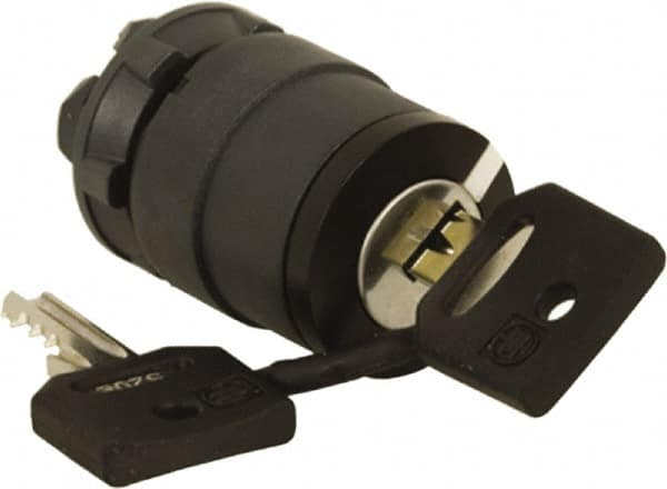 Schneider Electric - 22mm Mount Hole, 3 Position, Key Operated, Selector Switch Only - Black, Momentary (MO), Shock, Vibration and Water Resistant - Exact Tooling