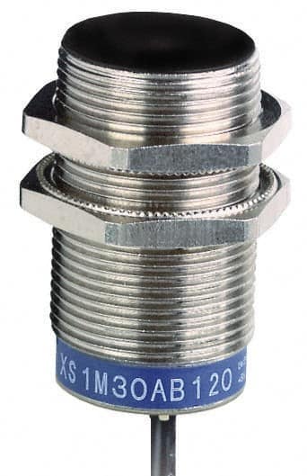 Telemecanique Sensors - NPN, PNP, NC, 10mm Detection, Cylinder, Inductive Proximity Sensor - 2 Wires, IP67, 12 to 24 VDC, M30x1.5 Thread, 50mm Long - Exact Tooling