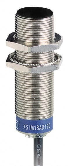 Telemecanique Sensors - NPN, PNP, NC, 5mm Detection, Cylinder, Inductive Proximity Sensor - 2 Wires, IP67, 12 to 24 VDC, M18x1 Thread, 53mm Long - Exact Tooling