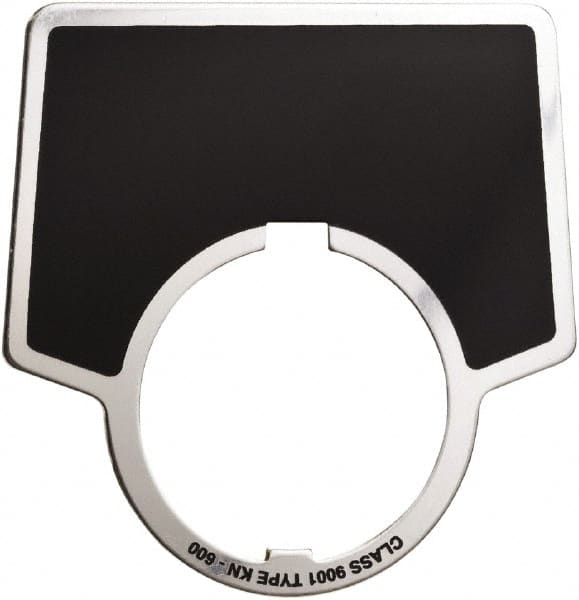 Schneider Electric - Aluminum Legend Plate - Blank - Black Background, 30mm Hole Diameter - Exact Tooling