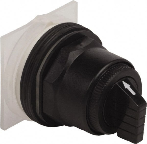 Schneider Electric - 1.18 Inch Mount Hole, 3 Position, Knob and Pushbutton Operated, Selector Switch Only - Black, Momentary (MO), without Contact Blocks, Anticorrosive, Weatherproof, Dust and Oil Resistant - Exact Tooling