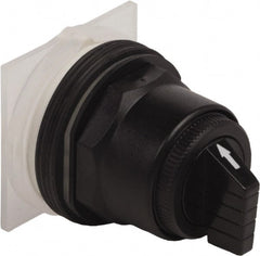 Schneider Electric - 1.18 Inch Mount Hole, 3 Position, Knob and Pushbutton Operated, Selector Switch Only - Black, Momentary (MO), without Contact Blocks, Anticorrosive, Weatherproof, Dust and Oil Resistant - Exact Tooling