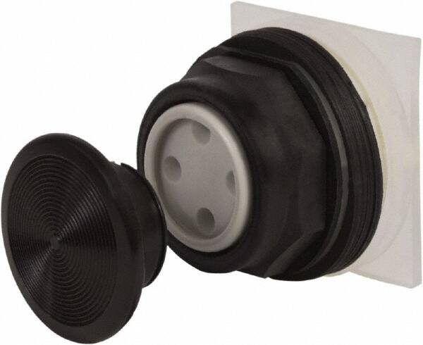 Schneider Electric - 30mm Mount Hole, Extended Straight, Pushbutton Switch Only - Black Pushbutton, Momentary (MO) - Exact Tooling