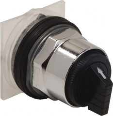 Schneider Electric - 1.18 Inch Mount Hole, 3 Position, Knob and Pushbutton Operated, Selector Switch Only - Black, Maintained (MA), without Contact Blocks, Weatherproof and Dust and Oil Resistant - Exact Tooling