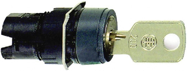 Schneider Electric - 16mm Mount Hole, 3 Position, Key Operated, Selector Switch Only - Momentary (MO), Shock and Vibration Resistant - Exact Tooling