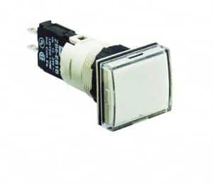 Schneider Electric - 12-24 VAC/VDC White Lens LED Pilot Light - Rectangle Lens, Quick Connect Connector, 24mm Wide, Vibration Resistant - Exact Tooling