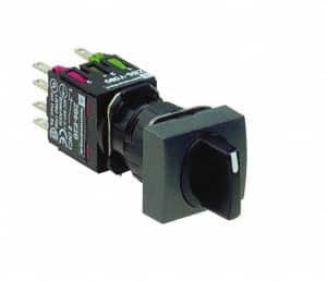 Schneider Electric - 16mm Mount Hole, Selector Switch - Black, Maintained (MA), NO/NC, Vibration Resistant - Exact Tooling