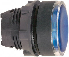 Schneider Electric - 22mm Mount Hole, Flush, Pushbutton Switch Only - Round, Blue Pushbutton, Illuminated, Momentary (MO) - Exact Tooling
