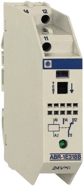 Schneider Electric - 55 and 62 Milliamp, Interface Relay Module - DIN Rail Mount, 23 to 104°F, 24 VAC/VDC - Exact Tooling