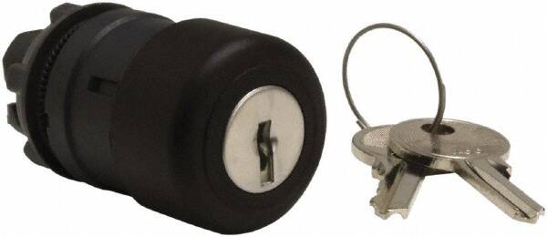 Schneider Electric - 22mm Mount Hole, Extended Mushroom Head, Pushbutton Switch Only - Round, Black Pushbutton, Nonilluminated, Maintained (MA) - Exact Tooling