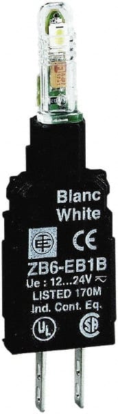 Schneider Electric - 12-24 VAC White Lens LED Indicating Light - Quick Connect Connector, Shock Resistant, Vibration Resistant - Exact Tooling