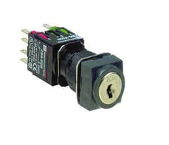 Schneider Electric - 16mm Mount Hole, Key Operated, Selector Switch - Black, Maintained (MA), NO/NC, Vibration Resistant - Exact Tooling