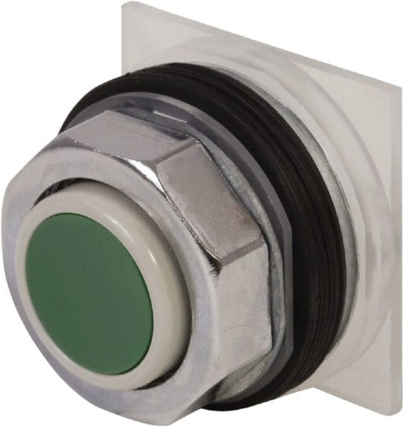 Schneider Electric - 30mm Mount Hole, Extended Straight, Pushbutton Switch Only - Green Pushbutton, Momentary (MO) - Exact Tooling