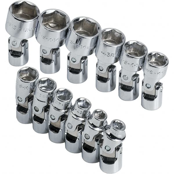 SK - 1/4" Drive Standard Socket Set - 5 to 15mm, Metric Measurement Standard - Exact Tooling
