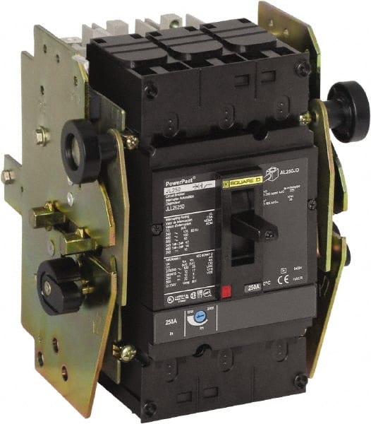Square D - 150 Amp, 250 VDC, 600 VAC, 3 Pole, Panel Mount Molded Case Circuit Breaker - Thermal Magnetic Trip, Multiple Breaking Capacity Ratings, 4-4/0 AWG - Exact Tooling