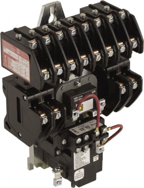 Square D - No Enclosure, 12 Pole, Mechanically Held Lighting Contactor - 20 A (Tungsten), 30 A (Fluorescent), 110 VAC at 50 Hz, 120 VAC at 60 Hz, 12NC Contact Configuration - Exact Tooling