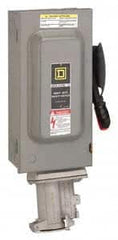 Square D - 60 Amp, 600 VAC, 3 Pole Fused Safety Switch - NEMA 1, 50 hp at 600 VAC (Triple Phase) - Exact Tooling