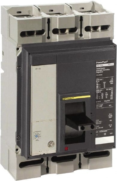 Square D - 800 Amp, 600 VAC, 3 Pole, Panel Mount Molded Case Circuit Breaker - Electronic Trip, Multiple Breaking Capacity Ratings, 3/0 AWG - Exact Tooling