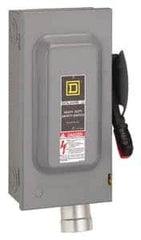 Square D - 60 Amp, 600 VAC, 3 Pole Nonfused Safety Switch - NEMA 12, 30 hp at 600 VAC (Single Phase), 60 hp at 600 VAC (Triple Phase) - Exact Tooling