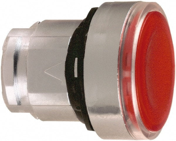 Schneider Electric - 22mm Mount Hole, Flush, Pushbutton Switch Only - Round, Red Pushbutton, Illuminated, Maintained (MA) - Exact Tooling