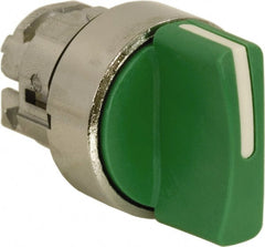 Schneider Electric - 22mm Mount Hole, 3 Position, Handle Operated, Selector Switch Only - Green, Momentary (MO), Nonilluminated, Shock, Vibration and Water Resistant - Exact Tooling