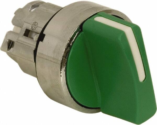 Schneider Electric - 22mm Mount Hole, 2 Position, Handle Operated, Selector Switch - Green, Maintained (MA), Nonilluminated, Shock, Vibration and Water Resistant - Exact Tooling