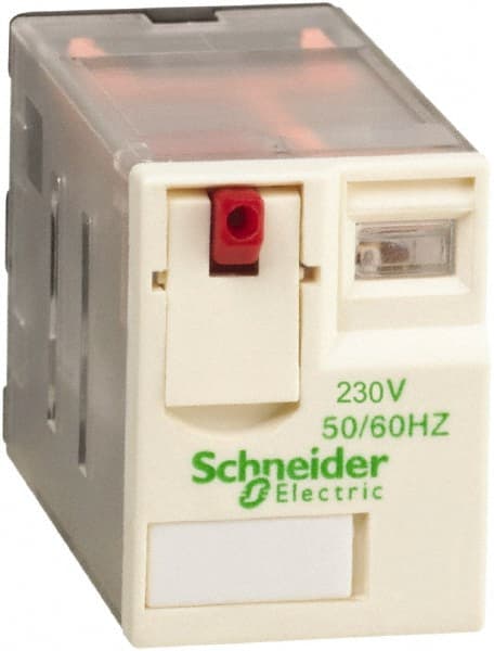 Schneider Electric - 3,000 VA Power Rating, Electromechanical Plug-in General Purpose Relay - 12 Amp at 250/277 VAC & 28 VDC, 6 Amp at 250 VAC & 28 VDC, 2CO, 230 VAC at 50/60 Hz - Exact Tooling