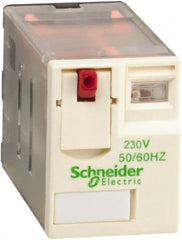 Schneider Electric - 3,000 VA Power Rating, Electromechanical Plug-in General Purpose Relay - 12 Amp at 250/277 VAC & 28 VDC, 6 Amp at 250 VAC & 28 VDC, 2CO, 230 VAC at 50/60 Hz - Exact Tooling