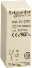 Schneider Electric - 3,000 VA Power Rating, Electromechanical Plug-in General Purpose Relay - 12 Amp at 250 VAC & 12 Amp at 28 VDC, 1CO, 24 VAC - Exact Tooling