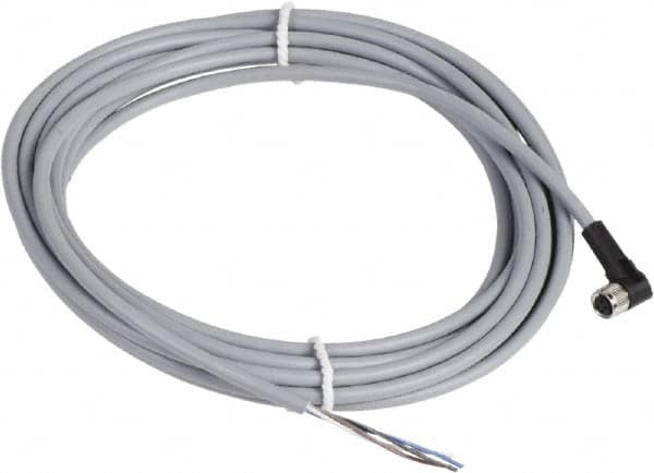 Telemecanique Sensors - 3 Amp, M8 4 Pin Elbowed Female Cordset Sensor and Receptacle - 60 VAC, 75 VDC, 5m Cable Length, IP67 Ingress Rating - Exact Tooling