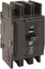 Square D - 10 Amp, 240 VAC, 3 Pole, DIN Rail Mounted, Flush Mount, Surface Mount Miniature Circuit Breaker - Thermal Magnetic Trip, 10 kA at 120/240 VAC Breaking Capacity, 14-2 (Aluminum), 14-2 (Copper) AWG, 74mm Deep x 103mm High x 19mm Wide - Exact Tooling