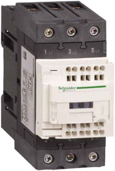 Schneider Electric - 3 Pole, 24 Coil VDC, 40 Amp at 440 VAC, Nonreversible IEC Contactor - CCC, CSA, CSA C22.2 No. 14, EN/IEC 60947-4-1, EN/IEC 60947-5-1, GOST, RoHS Compliant, UL 508, UL Listed - Exact Tooling