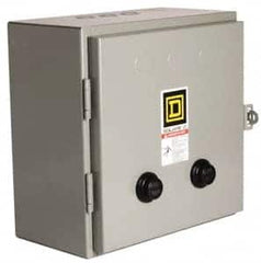 Square D - 110 Coil VAC at 50 Hz, 120 Coil VAC at 60 Hz, 18 Amp, Nonreversible Enclosed Enclosure NEMA Motor Starter - 1 Phase hp: 3 at 200 Volt, 3 at 230 Volt, 5 at 460-575 Volt, 1 Enclosure Rating - Exact Tooling