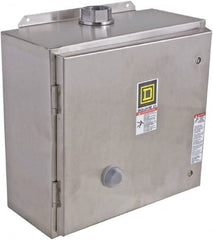 Square D - 208 Coil VAC at 60 Hz, 45 Amp, NEMA Size 2, Reversible Enclosed Enclosure NEMA Motor Starter - 3 Phase hp: 10 at 200 VAC, 15 at 230 VAC, 25 at 460 VAC, 25 at 575 VAC, 4x Enclosure Rating - Exact Tooling