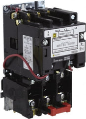 Square D - 277 Coil VAC at 60 Hz, 27 Amp, NEMA Size 1, Nonreversible Open Enclosure NEMA Motor Starter - 3 Phase hp: 10 at 460 VAC, 10 at 575 VAC, 7-1/2 at 200 VAC, 7-1/2 at 230 VAC - Exact Tooling