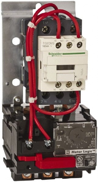 Schneider Electric - 120 Coil VAC, 18 Amp, Nonreversible Open Enclosure NEMA Motor Starter - 3 Phase hp: 3 at 200 VAC, 3 at 230 VAC, 5 at 460 VAC, 5 at 575 VAC - Exact Tooling