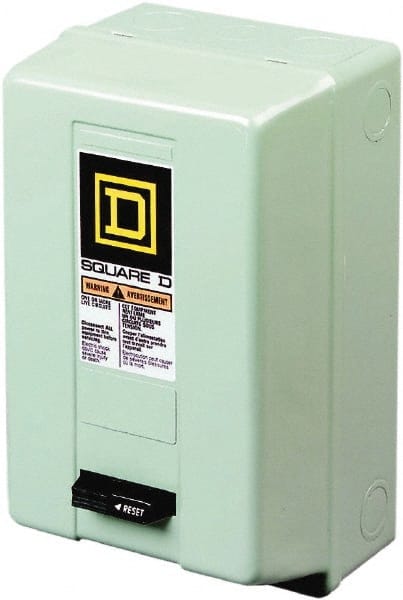 Square D - 3 Pole, 220 Coil VAC at 50 Hz, 240 Coil VAC at 60 Hz, 90 Amp NEMA Contactor - NEMA 1 Enclosure, 50 Hz at 220 VAC and 60 Hz at 240 VAC - Exact Tooling